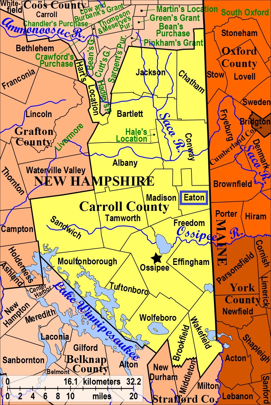 Map showing Eaton