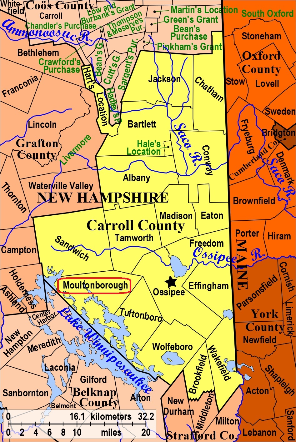 Map showing Moultonborough