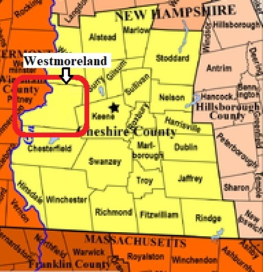 Map showing Westmoreland
