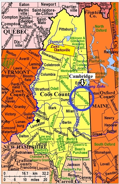 Map showing Cambridge