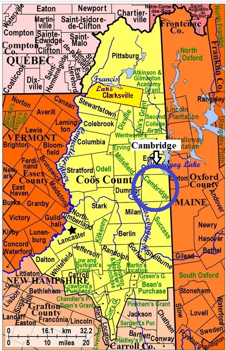 Map of Coos County