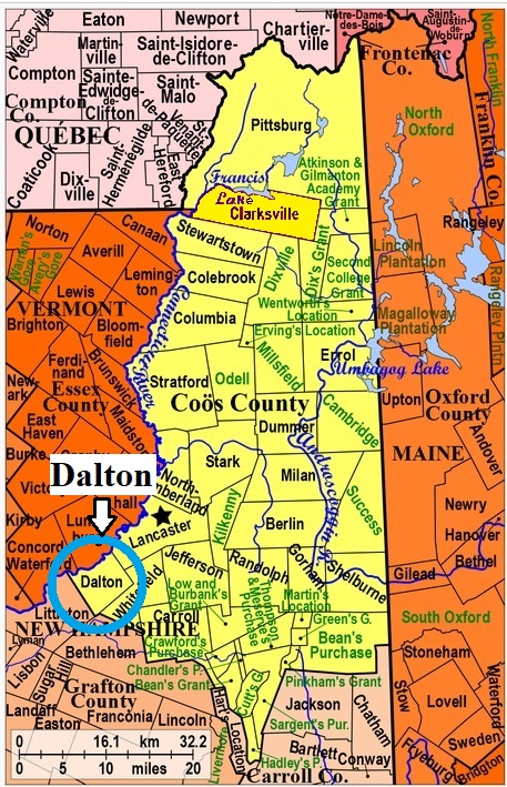 Map showing Dalton