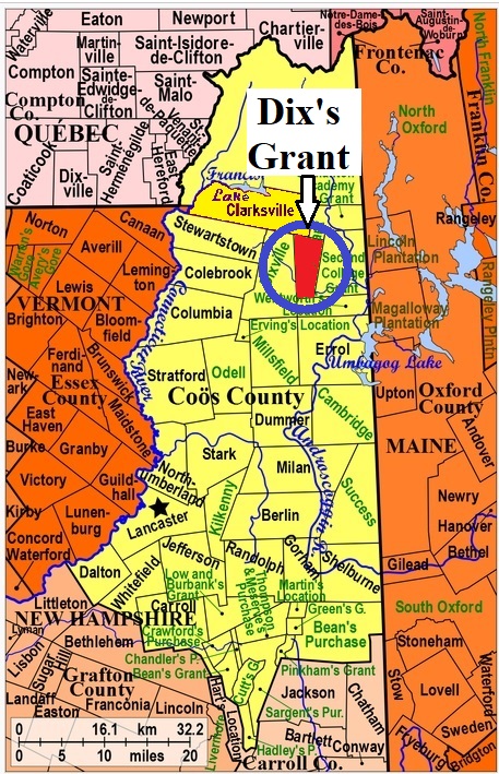 Map showing Dix's Grant