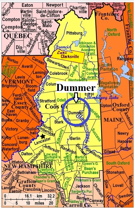 Map showing Dummer