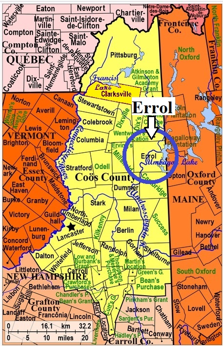 Map showing Errol