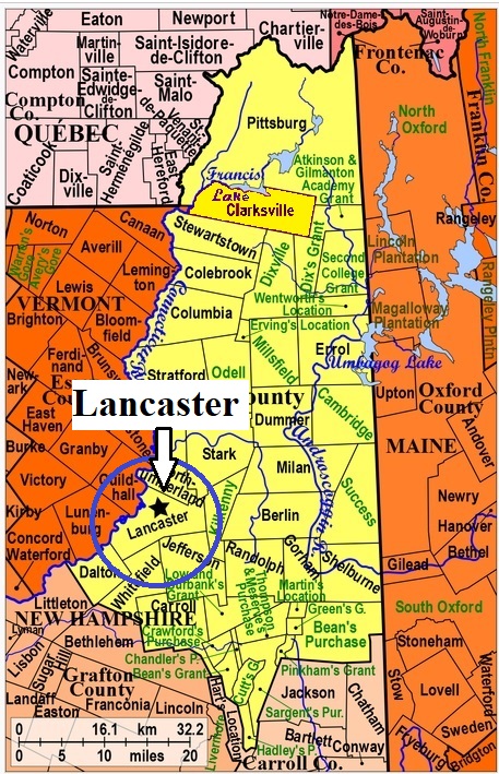 Map showing Lancaster