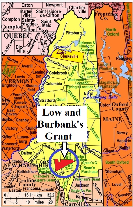 Map showing Low and Burbank's Grant