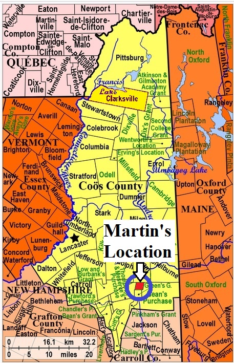 Map showing Martin's Location
