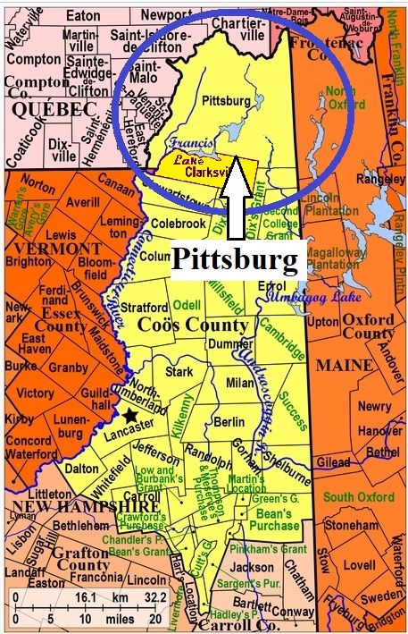 Map showing Pittsburg