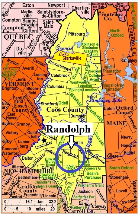 Map showing Randolph
