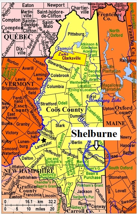 Map showing Shelburne