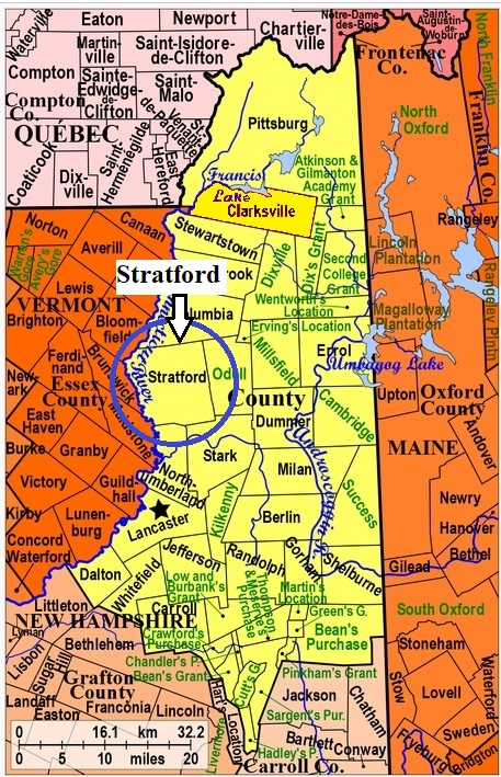 Map showing Stratford
