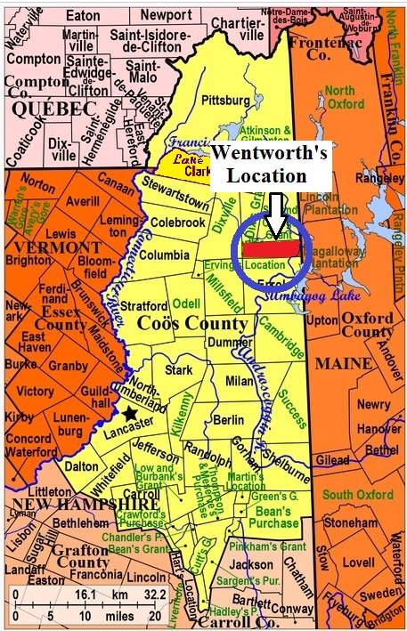 Map showing Wentworth Location