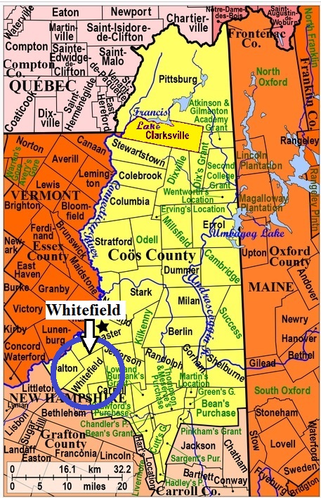 Map showing Whitefield