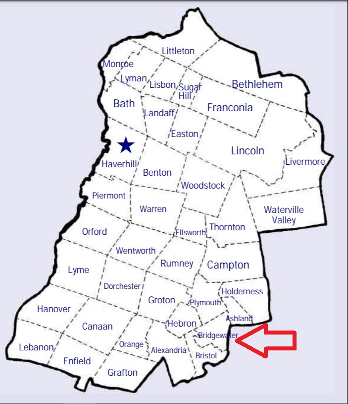 Map showing Bridgewater