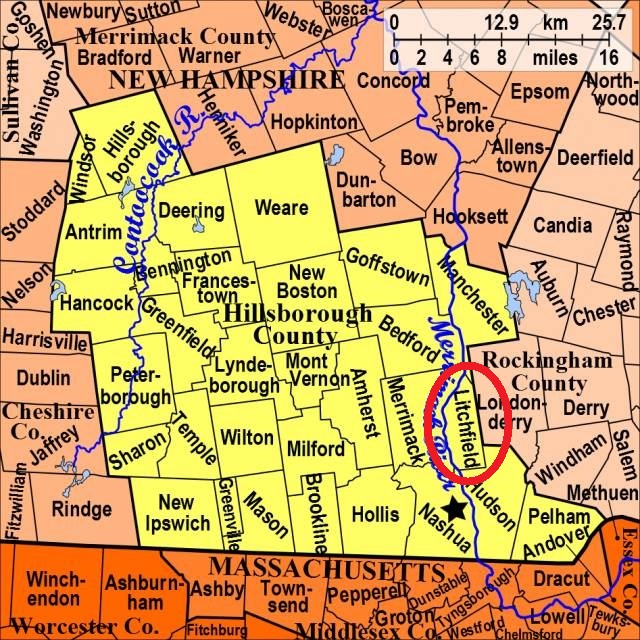 Map showing Litchfield