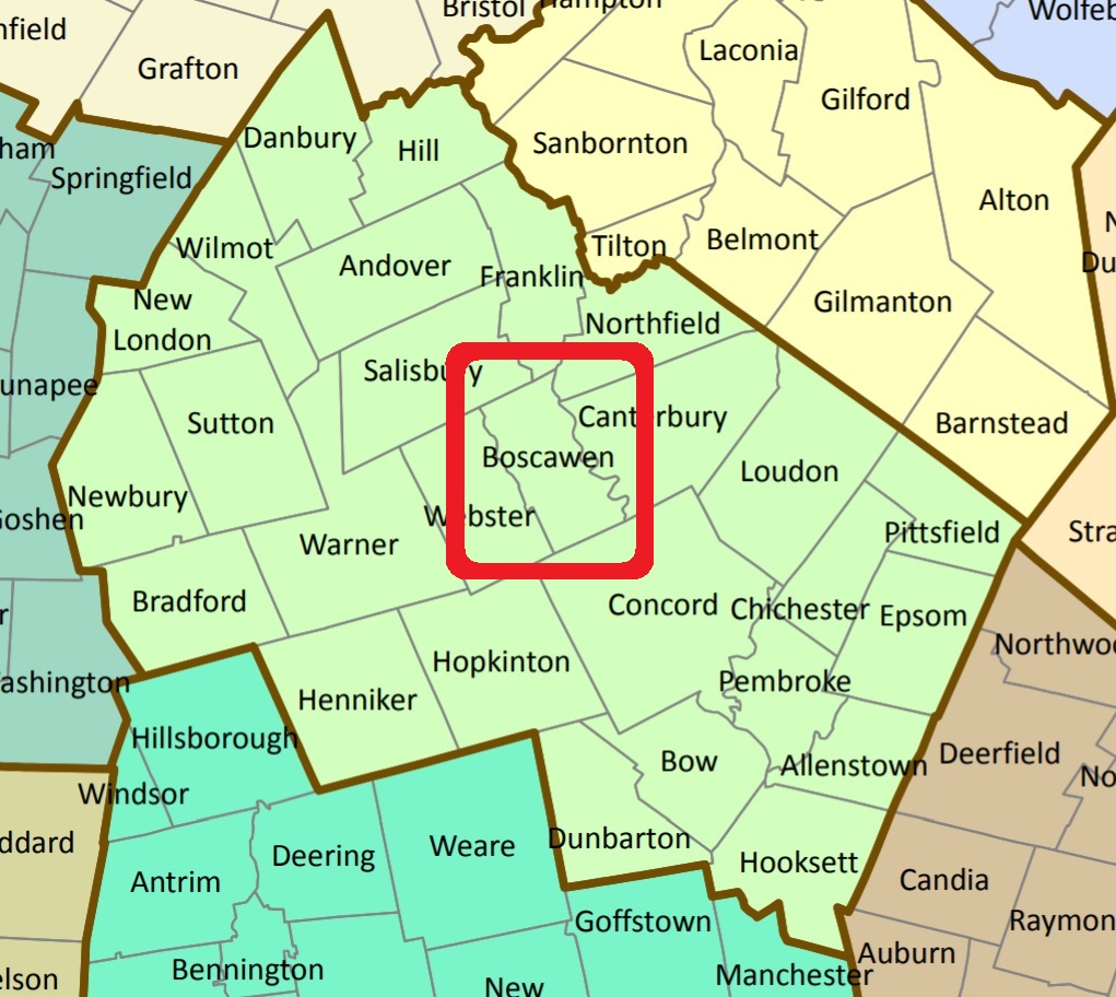 Map showing Boscawen