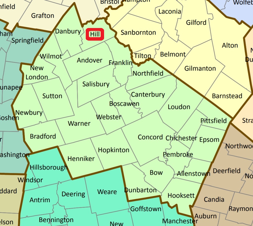 Map showing Hill