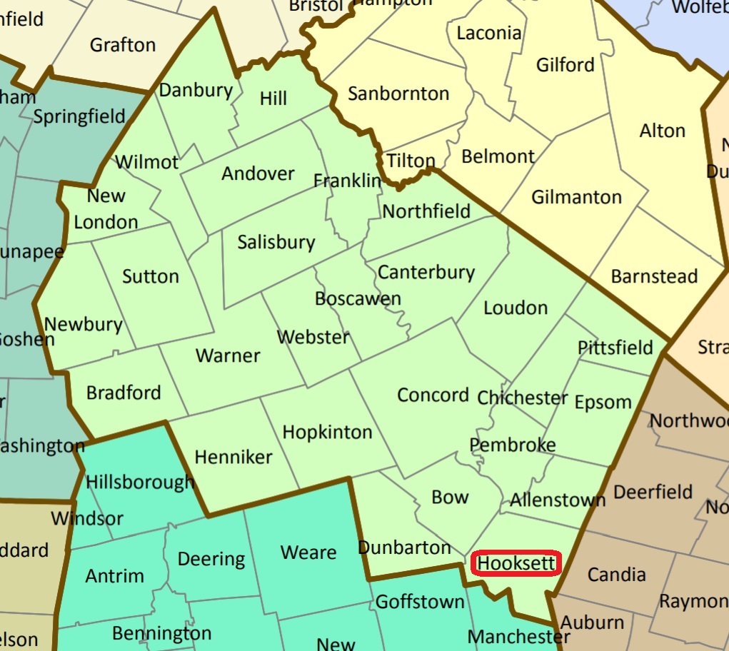 Map showing Hooksett