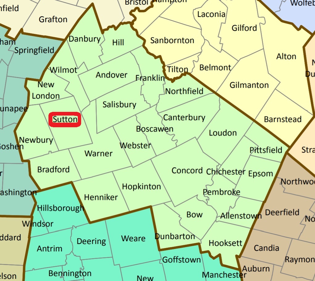 Map showing Sutton