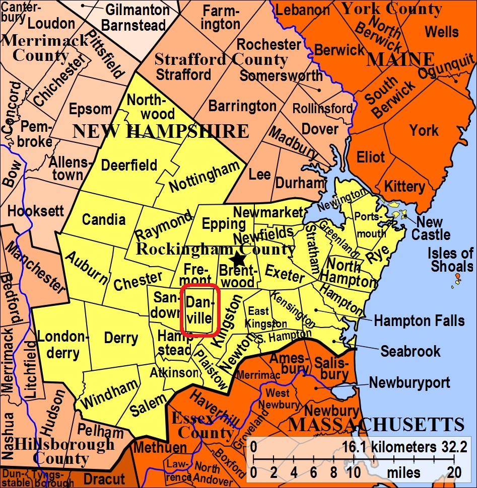 Map showing Danville