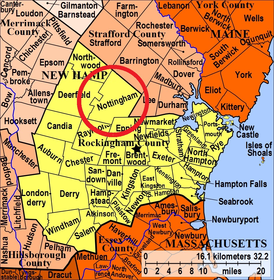 Map showing Nottingham