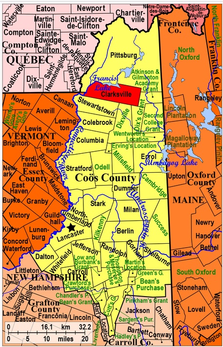 Map of Coos County